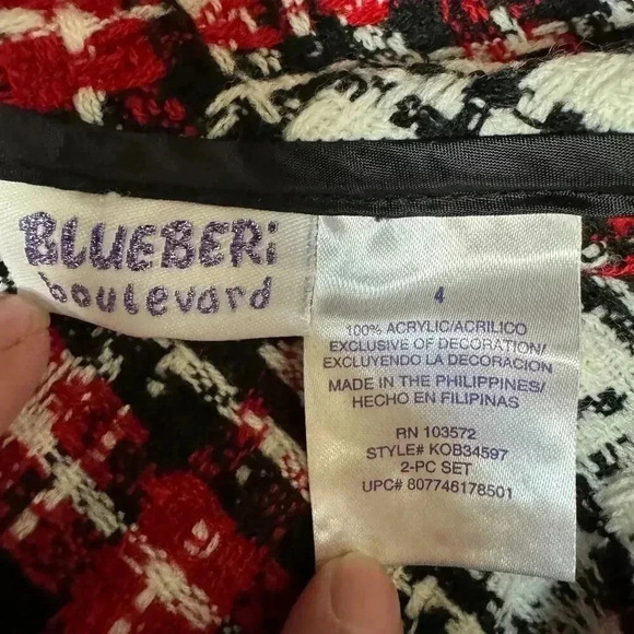 Blueberi Boulevard Girls Size 4 Red Plaid Coat Jacket - Picture 9 of 9